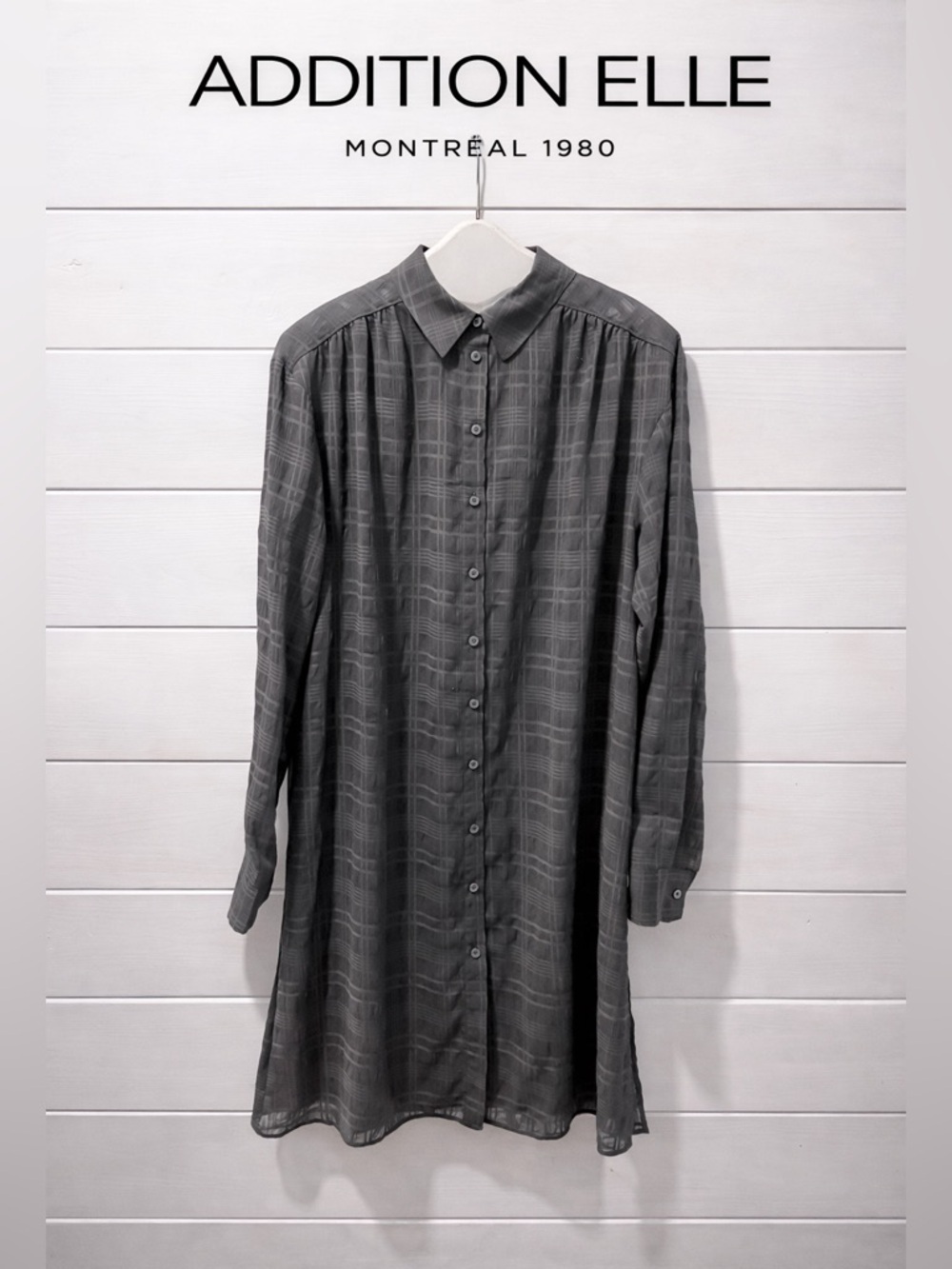 Addition Elle Black Textured Plaid Tunic - Size X